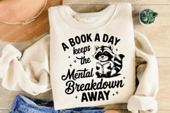 A Book A Day Keeps The Mental T-Shirt Design Product Image 2