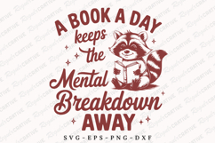 A Book A Day Keeps The Mental T-Shirt Design Product Image 1