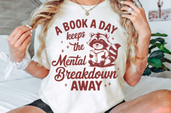 A Book A Day Keeps The Mental T-Shirt Design Product Image 3