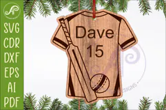 Cricket shirt Christmas Ornament SVG laser cut Product Image 1