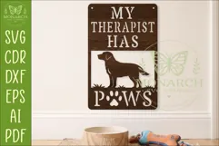 My Therapist Has Paws Dog Wall Sign SVG | Funny Dog Lover Product Image 1