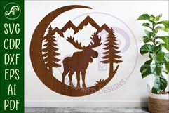 Crescent Moon Moose animal wall sign Product Image 1