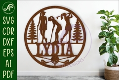 Female Golfer name wall art sign, SVG personalized Product Image 1
