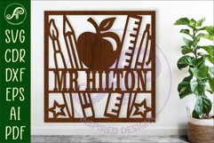 Teacher square name sign svg laser Product Image 1