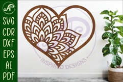 Mandala heart wall sign, SVG file 1 Product Image 1