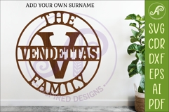 Monogram Family Letter V Name Sign SVG Product Image 1