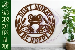 Don&#039;t worry, Be hoppy frog wall sign, SVG file. vector sign Product Image 1