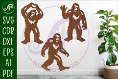 Bigfoot silhouette laser cut outs SVG file 2 Product Image 1