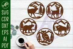 Forest Animal Coasters, laser cut out Wildlife coaster 1 Product Image 1