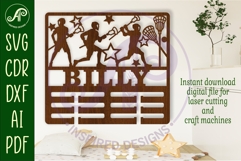 Lacrosse male medal holder Name svg laser cut Product Image 1