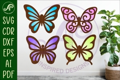 Butterfly two layer laser cut outs SVG file d7 Product Image 1