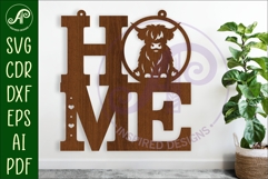 Home word with highland cow wall art sign, SVG file. Product Image 1