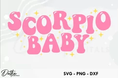 Scorpio Baby SVG DXF PNG Zodiac Star Sign Product Image 1