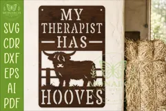 My Therapist Has Hooves Highland Cow Wall Sign SVG | Funny Product Image 1