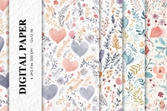 Heart Pattern Valentines Background Wallpaper Digital Paper Product Image 1