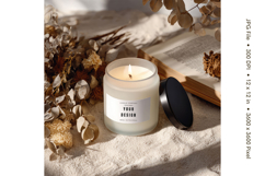 Candle Label Mockup Christmas Soy Jar Candle Amber Cozy_13 Product Image 1