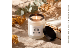 Candle Label Mockup Christmas Soy Jar Candle Amber Cozy_16 Product Image 1