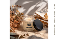 Candle Label Mockup Christmas Soy Jar Candle Amber Cozy_17 Product Image 1