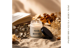 Candle Label Mockup Christmas Soy Jar Candle Amber Cozy_20 Product Image 1