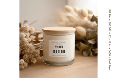 Candle Label Mockup Christmas Soy Jar Candle Amber Cozy_3 Product Image 1