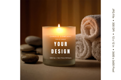 Candle Label Mockup Christmas Soy Jar Candle Amber Cozy_37 Product Image 1