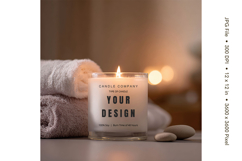 Candle Label Mockup Christmas Soy Jar Candle Amber Cozy_38 Product Image 1