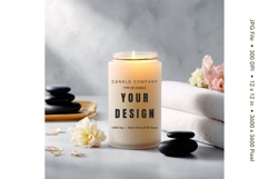 Candle Label Mockup Christmas Soy Jar Candle Amber Cozy_42 Product Image 1