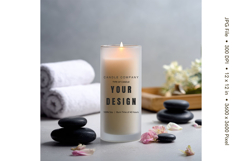 Candle Label Mockup Christmas Soy Jar Candle Amber Cozy_44 Product Image 1