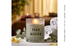 Candle Label Mockup Christmas Soy Jar Candle Amber Cozy_45 Product Image 1