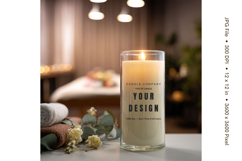 Candle Label Mockup Christmas Soy Jar Candle Amber Cozy_48 Product Image 1