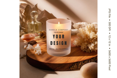 Candle Label Mockup Christmas Soy Jar Candle Amber Cozy_51 Product Image 1