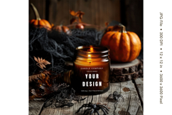 Candle Label Mockup Christmas Soy Jar Candle Amber Cozy_62 Product Image 1