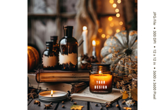 Candle Label Mockup Christmas Soy Jar Candle Amber Cozy_64 Product Image 1