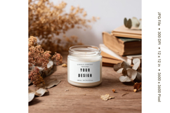 Candle Label Mockup Christmas Soy Jar Candle Amber Cozy_7 Product Image 1