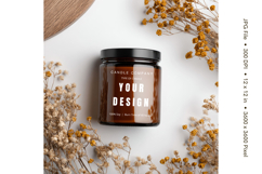 Candle Label Mockup Christmas Soy Jar Candle Amber Cozy_70 Product Image 1