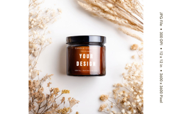 Candle Label Mockup Christmas Soy Jar Candle Amber Cozy_71 Product Image 1