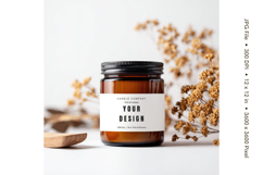 Candle Label Mockup Christmas Soy Jar Candle Amber Cozy_73 Product Image 1