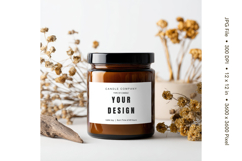 Candle Label Mockup Christmas Soy Jar Candle Amber Cozy_75 Product Image 1