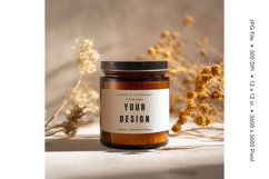 Candle Label Mockup Christmas Soy Jar Candle Amber Cozy_84 Product Image 1