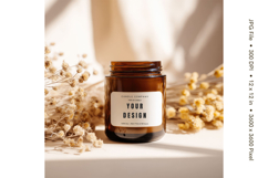 Candle Label Mockup Christmas Soy Jar Candle Amber Cozy_85 Product Image 1