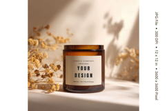 Candle Label Mockup Christmas Soy Jar Candle Amber Cozy_86 Product Image 1