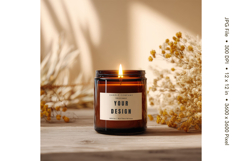 Candle Label Mockup Christmas Soy Jar Candle Amber Cozy_89 Product Image 1
