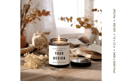 Candle Label Mockup Christmas Soy Jar Candle Amber Cozy_9 Product Image 1