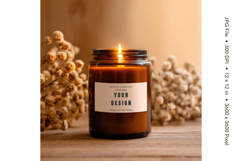 Candle Label Mockup Christmas Soy Jar Candle Amber Cozy_90 Product Image 1