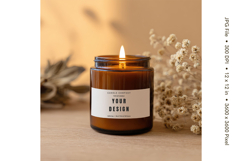 Candle Label Mockup Christmas Soy Jar Candle Amber Cozy_91 Product Image 1