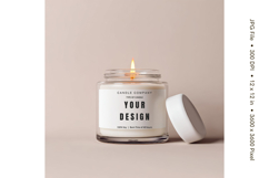Candle Label Mockup Christmas Soy Jar Candle Amber Cozy_94 Product Image 1
