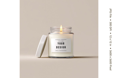 Candle Label Mockup Christmas Soy Jar Candle Amber Cozy_96 Product Image 1