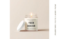 Candle Label Mockup Christmas Soy Jar Candle Amber Cozy_99 Product Image 1