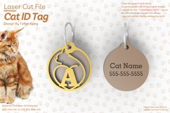 A | Cat ID Tag | Cat ID Tag Slide On Collar| laser cut | SVG Product Image 1