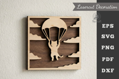A Cat Parachutes Lasercut Wall Decor Product Image 1